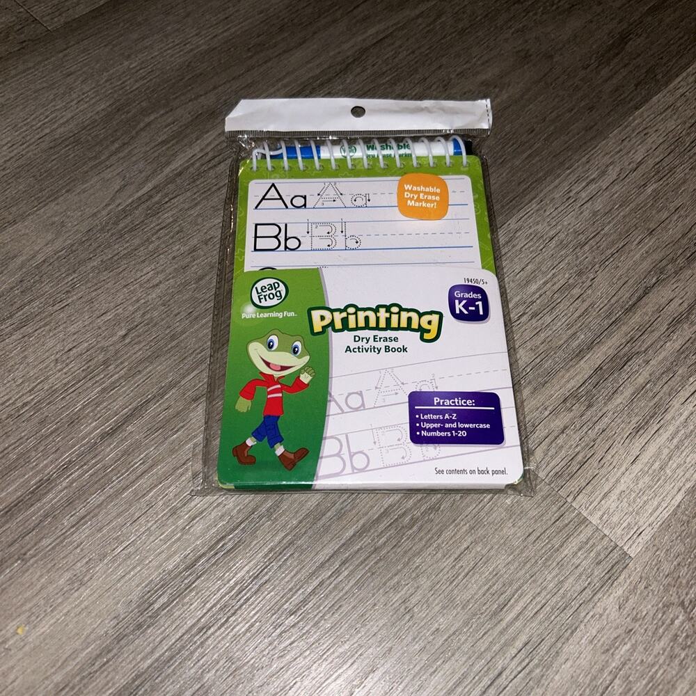 Leap Frog Printing Dry Erase Activity Book Grade K-1 New 2014 Never used